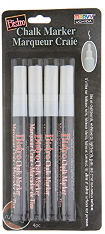 Uchida Bistro Chalk Marker Fine Point Set 4/Pkg-White