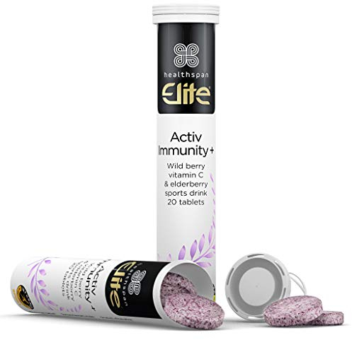 Healthspan Elite Activ Immunity | 40 Effervescent Tablets | All Blacks Official Partner | Immune Health | Vitamins C, B & D3 | Iron & Zinc | Informed Sport Accredited | Berry Flavour | Vegetarian