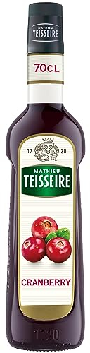 Sirop de Cranberry Mathieu Teisseire, pour boissons cocktails avec ou sans alcool, sodas, thés, limonades bouteille de 70cl