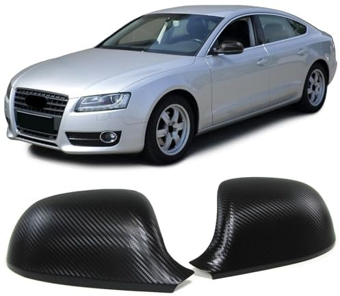 Aussen Spiegelkappen Abdeckungen Cover Carbon Optik für Audi A3 8P A4 B8 A5 8T