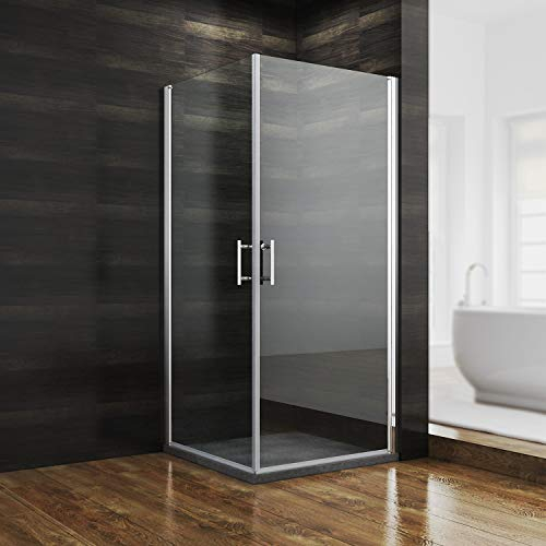 Eckeinstieg Duschkabine 90x90x185 cm Duschabtrennung Nische Schwingtür Rahmenlos