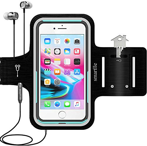 Smartlle Sportarmband Joggen Arm Handyhalter für iPhone 13 12 11 Pro Max/XR/XS MAX/8 7 6S 6 Plus, Samsung Galaxy S22/A/Note, LG, Huawei, Bis Zu 6.9''. Running Workout Laufen Armband Phone Holder Case