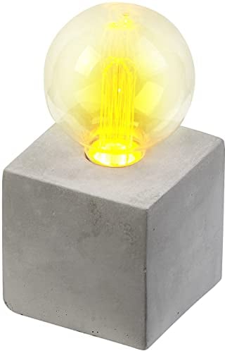 Lunartec Betonsockel Lampe: Deko-Tischleuchte mit LED und Beton-Sockel, USB- oder Batteriebetrieb (Deko Leuchte, Dekolicht, Nachttischlampe)