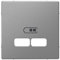 Schneider Electric Merten MEG4367-6036 Zentralplatte für USB Ladestation-Einsatz, Edelstahl, System Design