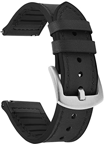 Fullmosa 22mm Silikon Uhrenarmband kompatibel mit Samsung Galaxy Gear S3 Classic/Gear S3 Frontier/Watch 46mm/Galaxy Watch 3 45mm/Samsung Gear 2 R380/Garmin Venu 3/2, Smartwatch Lederarmband