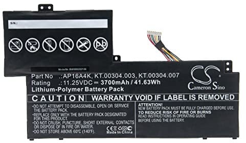 vhbw Akku kompatibel mit Acer Swift 1 SF113-31-C1MG, 1 SF113-31-C243 Notebook (3700mAh, 11,25V, Li-Polymer)