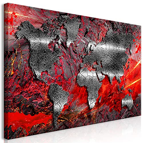 B&D XXL Wandbild Mega XXXL Weltkarte Einteiliger XXL-Format Kunstdruck zur Selbstmontage Leinwandbilder moderne Bilder DIY Wanddekoration Wohnung Deko Abstrakt Kontinente