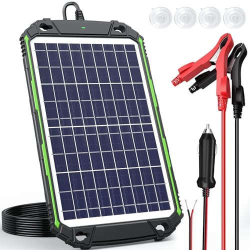 Sun Energise Maintainer Pro Chargeur de batterie solaire 10 W 12 V, contrôleur de charge MPPT intelligent intégré, panneau solaire étanche 10 W 12 V pour voiture, bateau, camping-car, remorque marine