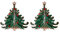2st Weihnachts-vintage-brosche Strass-sicherheitsnadel Legierungsanhänger Für Die Broschenherstellung Broschen Stifte Charme Weihnachts-strass-brustnadel Fräulein Baumform Amulett