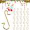 Kugelaufhänger,Dereine 300 Stück Weihnachtskugel S-Haken,Schnellaufhänger,Christbaumkugeln Aufhänger,Haken für Weihnachtsbaumschmuck, Christbaum Baumkugeln Christbaumschmuck (Gold)