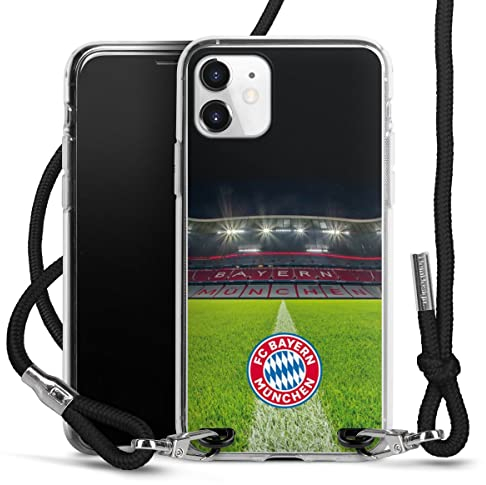 Carry Case kompatibel mit Apple iPhone 11 Hülle mit Band Handykette zum Umhängen schwarz FC Bayern München Stadion FCB