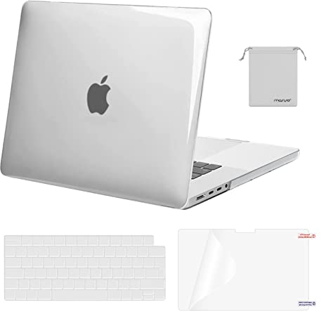 MOSISO Compatible with MacBook Pro 16 inch Case 2025 2024 2023 2022 2021 M4 M3 M2 M1 A3403 A3186 A2991 A2780 A2485 Pro Max, Plastic Hard Shell Cover&KeyboardSkin&Screen Protector&Pouch, Crystal Clear