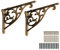 Regalhalterungen, 20,3 cm, antikes Messing, Metallhalterung für Regale, kunstvolle, dekorative Wandhalterungen für Regale (2, antikes Messing), 2 Stück
