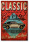 Postereck - 2037 - Vintage Plakat, Auto Retro Alt Werkstatt Wagen - Spruch Schrift Wandposter Fotoposter Bilder Wandbild Wandbilder - Leinwand - 60,0 cm x 40,0 cm