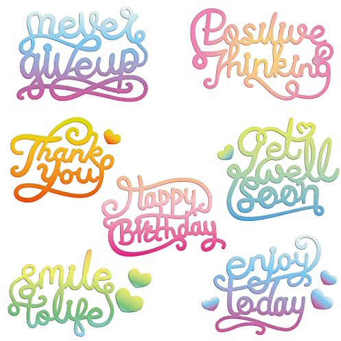 INFUNLY Words Cutting Die Happy Birthday Die Cut Thank You Cutting Dies Embossing Stencil Template for DIY Paper Photo Album Decor Christmas Halloween Thanksgiving Gift