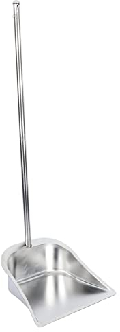 YARNOW Long Handled Dust Pan Stainless Steel Dustpan Heavy Duty Upright Standing Dustpan Cleaning Supplies for Home Kitchen