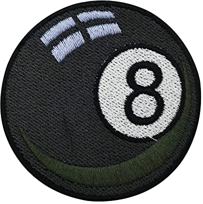 Finally Home Schwarze 8 Billiard Kugel Patch zum Aufbügeln | Retro Patches, Vintage Bügelbild, Billiardkugel Bügelpatch Aufbügler, Aufnäher