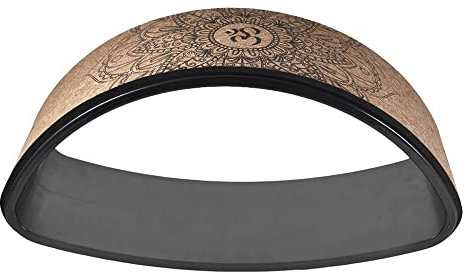 LTLCLZ Ovale Form Naturkork Yoga Rad Fitness Rad Hohl Verbesserung Der Rückenbeuge Stretch Pilates Kreis Yoga Zubehör,Schwarz