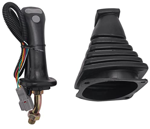 Pmandgk 3 Boutons Pelle Joystick Assy PoignéE Engrenages avec Cache-PoussièRe pour Doosan DX150 215 225 300 370-9C Gauche