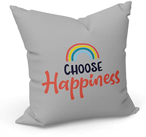 Fabulous Kissen Kissen mit Kissenbezug 40x40 cm Choose Happiness Typografie Lettering Quotes Good Vibes Happiness