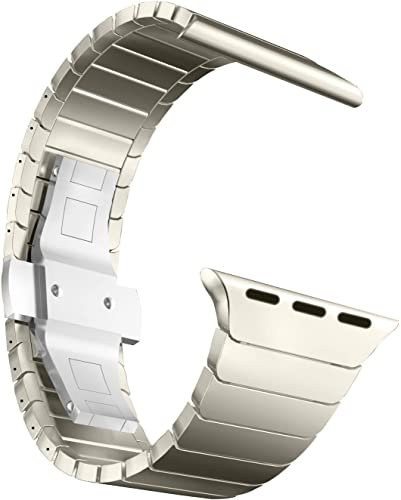 MaKTech Fascia in Acciaio Inossidabile per Cinturino Apple Watch,Braccialetto a Maglie Metallico di Ricambio,per iWatch Serie 11/10/9/8/7,SE 3/2/1 [2025] (42mm/41mm/40mm,Titanio)