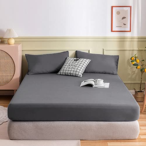 JIANINGHOME Bettlaken ohne Gummizug Baumwolle Polyester - Betttuch ohne Gummi Laken zum zudecken Hotel Baumwolllaken,100x200+25cm /3pcs