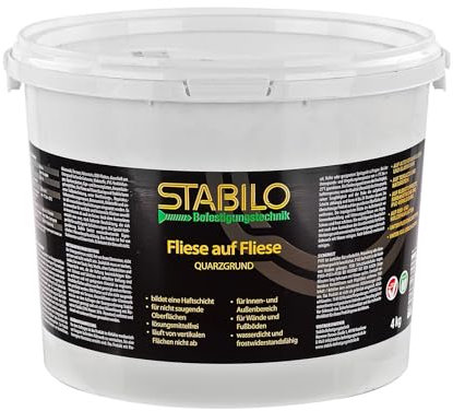 Stabilo Befestigungstechnik Fliese auf Fliese Quarzgrund 4kg | Fliesengrundierung, Grundierung für Wand- und Bodenfliesen im Innen & Außenbereich