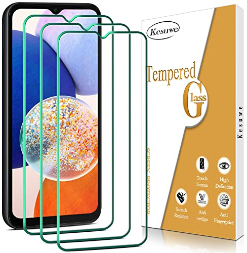 Kesuwe 3 Pièces Verre Trempé pour Samsung Galaxy A14 5G, Anti Rayures | Dureté 9H Film Protection écran, sans Bulles, HD Transparent, Ultra Résistant