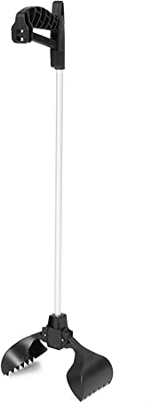 Hundekotschaufel, Kotschaufel, Kotentferner, Einfaches Aufsammelwerkzeug mit Langem Griff, Greifer mit Kiefer Design für Gras, Kies, Hundekot, Schwarz