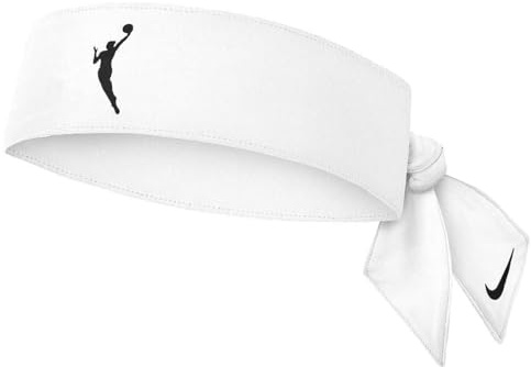 Nike Damen WNBA Head Tie – Sport Head Tie für Basketball & Training – Elastisches Haarband für Sport, White/Black, One Size
