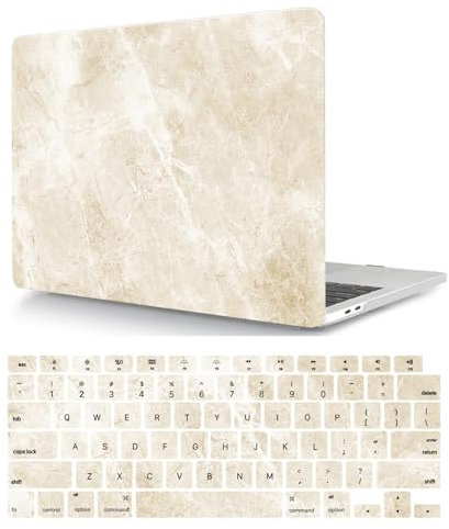 Hülle Case Kompatibel mit MacBook Air 13 Zoll 2017 2016 2015 2014 2013 2012 2011 2010 Freisetzung A1466 A1369, Ultradünne Plastik Hartschale Schutzhülle & Tastaturschutz, Weißer Marmor