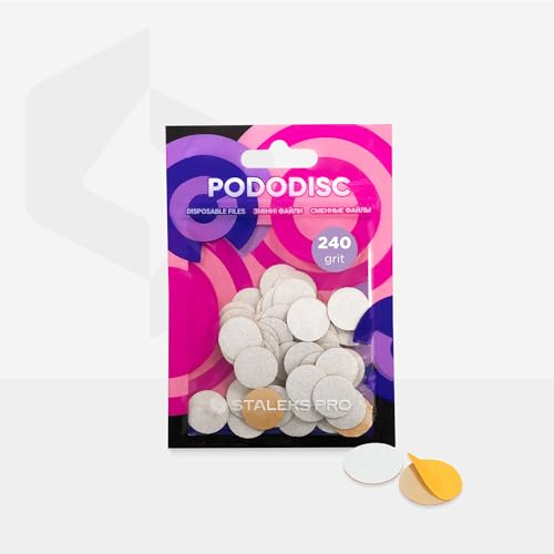 Staleks Pro Weiße Nachfüllpads für Pediküre-Scheiben, Pododisc Staleks Pro S, Körnung 240 (50 Stück) PDF-15-240 W
