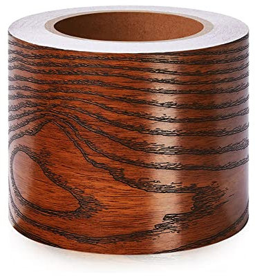 Dostear Wallpaper Border Peel and Stick Wall Border Sticker Home Ceiling Decorative Border for Bathroom Living Room Kitchen Brown Rosewood 8cm X 500cm