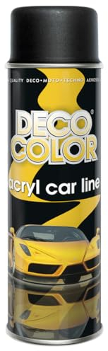 Deco Color 1 Stück ACRYL CAR LINE SCHWARZ MATT RAL 9005 in 500ml - Lackspray für z.B. KFZ, Auto, Motorrad, Alufelgen, Stahlfelgen uvm. (1 Dose 500ml Schwarz MATT)