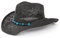 Cowboy Hat for Men Women, Woven Straw Western Cowgirl Cowboy Hat with Beaded Trim and Shapeable Brim for Party Beach (Straw, Black)