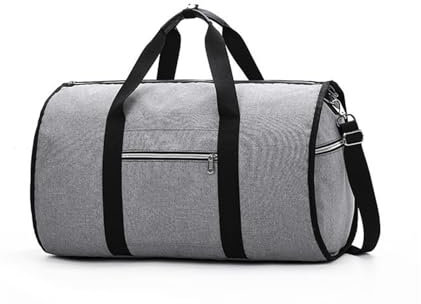Anseom Borsa Porta Abiti Grigio Convertibile per il Viaggio, Borsa da Viaggio con Organizzatore e Inserto in Maglia