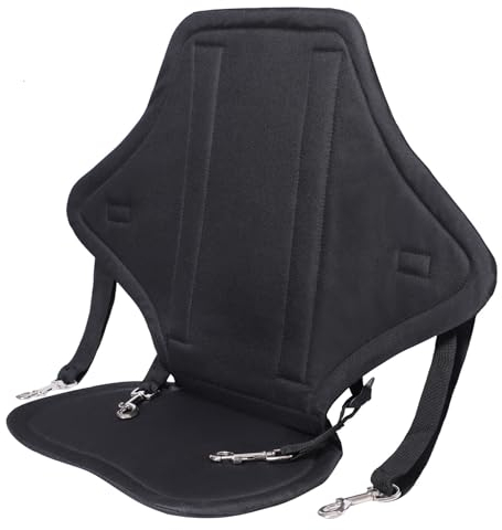 eurNhrN Kayak Seat with Back Support Nylon Adjustable Canoe Seat with Snap Hooks Detachable Reusable Paddle Board Seat with Storage Bag Kayak Accessories Outdoor Supplies