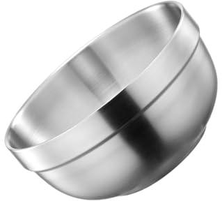 XINgjyxzk Bol isotherme double couche en acier inoxydable facile à nettoyer, plat de service pour soupe et collations, outil de cuisine pratique, bol à soupe isotherme facile à nettoyer