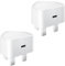 25W USB C Plug Fast Charge, 2-Pack USB C Fast Charger Plug UK USB Plug Mutil Type C Charging Plug USBC Power Adapter PD 3.0 Wall Plug for iPhone 16 15 14 13 12 11 Pro Max Plus XS XR, iPad, Samsung