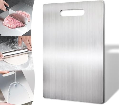 HUMAJORY Titanium Cutting Board，multipurpose Anti-slip Surface, Easy Clean and Dishwasher Safe，Ideal for Carving Meat, Cutting Vegetables, Cheeses And Bread(14x10in)