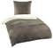 BaSaTex Cashmere Touch Plüsch Winter Bettwäsche Set | warme Nicky Teddy Flausch Qualitäts-Bettwäsche | 135x200 Deckenbezug + 80x80 cm Kissenbezug | Farbe: Wollweiss Taupe