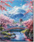 Gutluz CD155 Kit de peinture par numéros, pour adultes, motif paysage et fleurs, avec toile et pinceaux