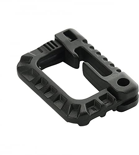 M-Tac Plastik Karabinerhaken, Leichter Strapazierfähiger Karabiner aus Acetal, MOLLE-kompatibel, Buntes Brelok für Taschen, Gürtel und Ausrüstungen, Robuste Konstruktion ohne Knöpfe, Black, 5 Stück