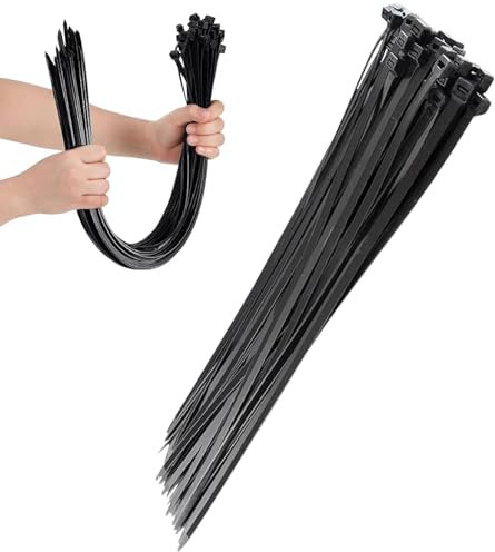 30 PCS Black Cable Ties Heavy Duty,Large Cable Ties for Both Indoor and Outdoor 26IN Long with 55 KGS Ultra Strong Tensile Strength, Large UV Resistant Cable Ties Extra Long Tie Wraps for Use