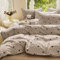 Nyescasa Housse de Couette 240x260 à Carreaux Motif Coeur Marron Chocolat Moderne Parure de lit Adulte 2 Personnes en Microfibre Housses de Couettes avec Fermeture Éclair et 2 Taies d'oreiller 65x65cm
