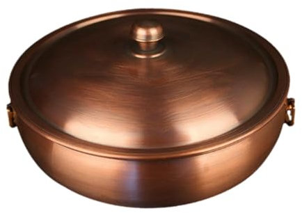 Gralara Multifunktionaler Kupfertopf, idealer Suppentopf für Gastronomie und Haushalte mit Induktions- und Gasherd, 28cm