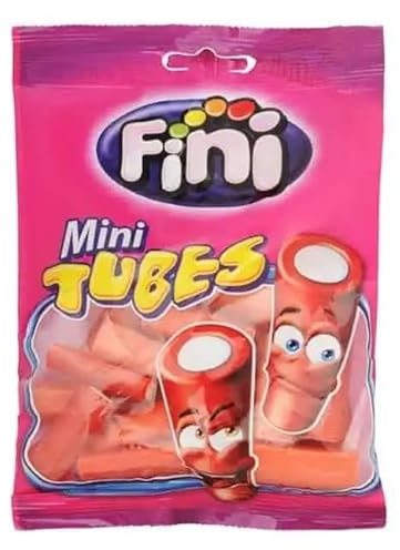 Mini Tubes FRAISE - FINI - 90 Grammes - Halal -Sans gluten - Sans matières grasses - Bonbon - 264