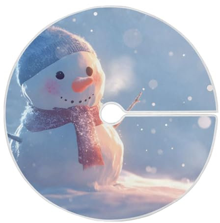 Weihnachtsbaum-Rock Schneemann schneit, Weihnachtsbaumschmuck, Weihnachtsbaummatte für Dekorationen, Urlaub, Party, 120 cm