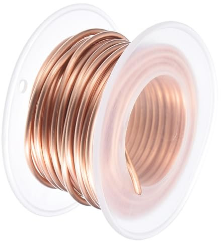 QUARKZMAN 5M Filo di Rame Morbido 12 Gauge, Bobina Rame Puro al 99,9% (2mm) Filo Solido per Electroculture Fai da Te Decorazioni Giardinaggio