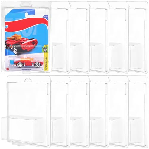 Rainmae 12 Stück Modellauto Vitrine Spielzeugauto Modell und Matchbox Schutzhülle kompatibel mit Car Toy Transparente Blisterbox für Display Speicher 19,5x13x5cm